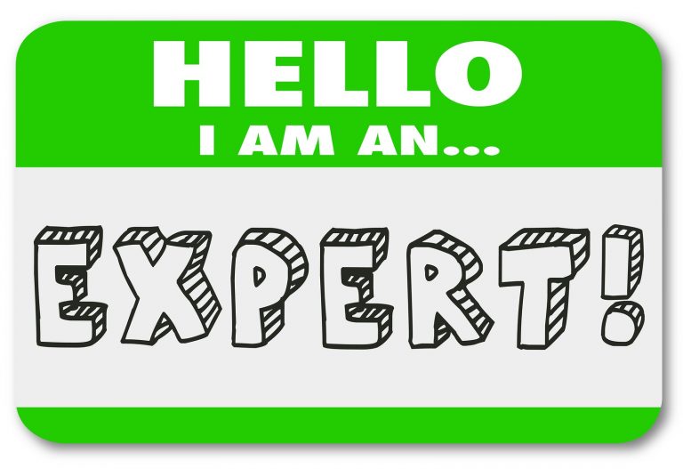 Hello I Am An Expert Name Tag Sticker Illustration
