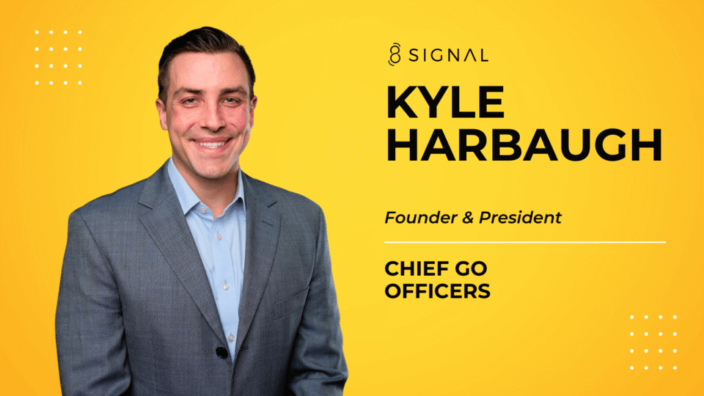 Kyle Harbaugh, co-founder and president of Chief Go Officers, in a video testimonial about working with an 8 SIGNAL Fractional CMO