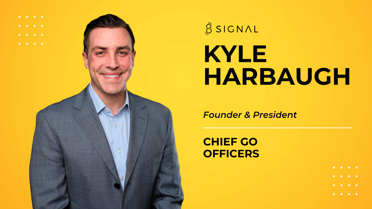 Kyle Harbaugh, co-founder and president of Chief Go Officers, in a video testimonial about working with an 8 SIGNAL Fractional CMO